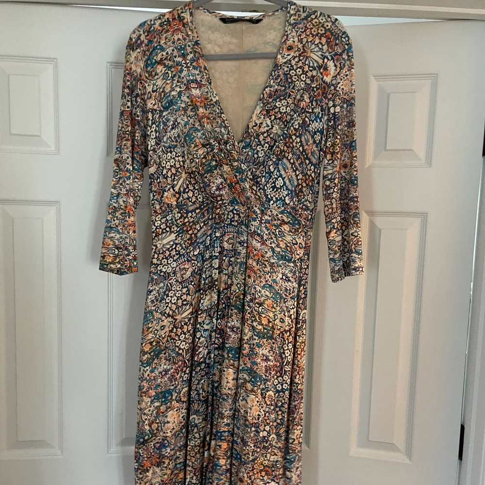 Fun patterned Peruvian Connection midi dress